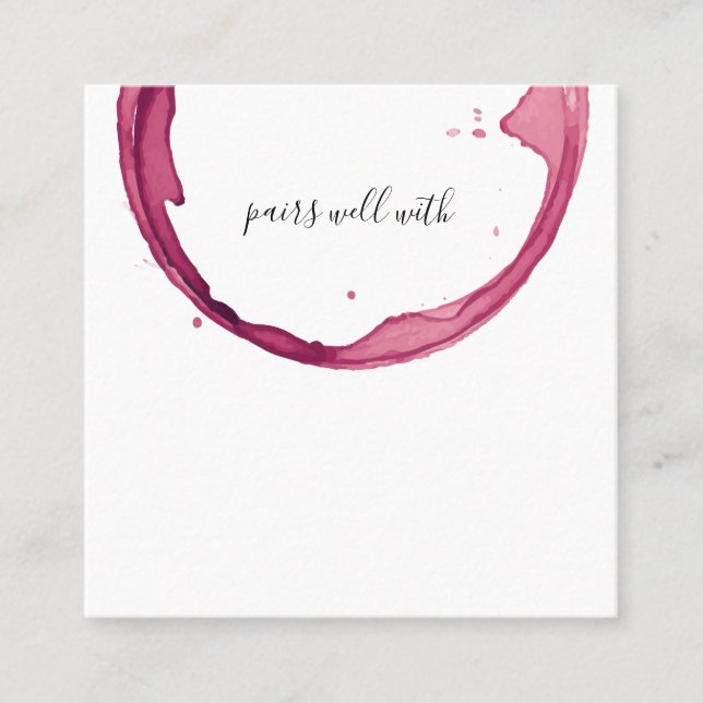 Cartes d'appariement des vins (Devant)