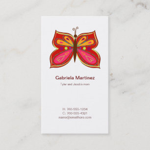 Cartes d'appel pour mamans papillons rouges