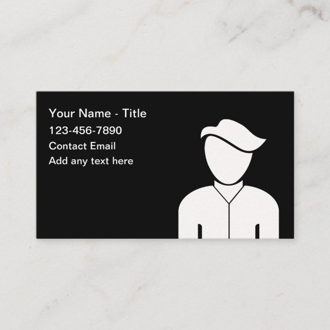 Cartes d'appel simples pour contacts masculins (Devant)