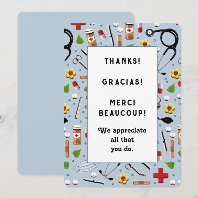 Cartes d'appréciation des infirmières (Devant / Derrière)