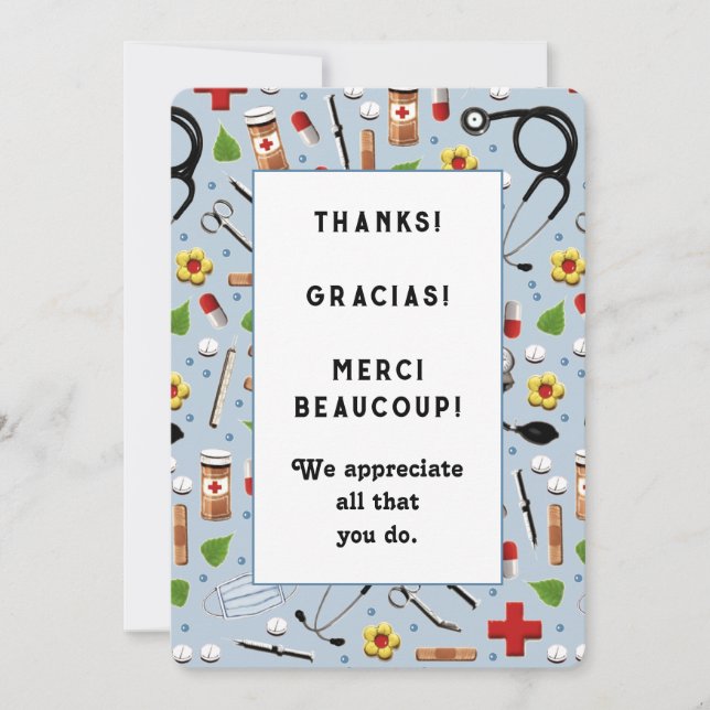 Cartes d'appréciation pour infirmières (Devant)