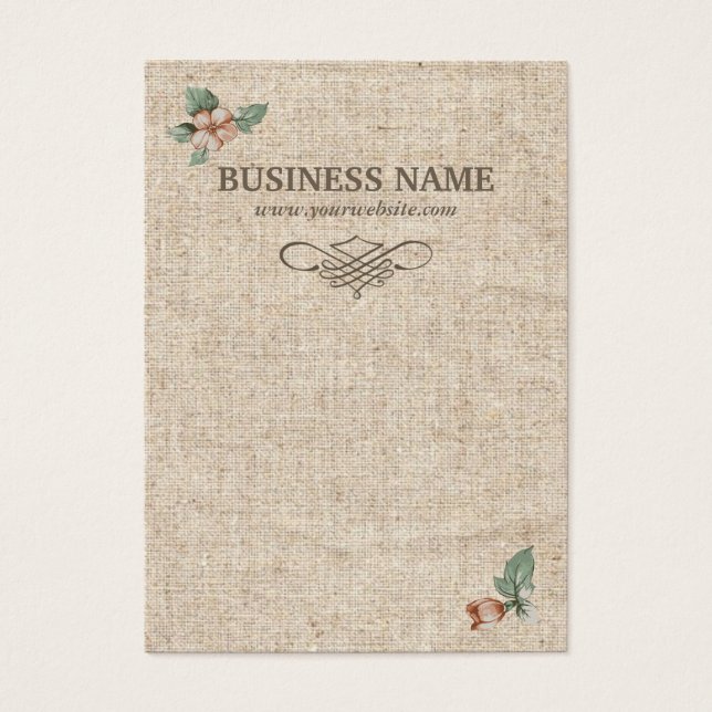 Cartes d'Arrière - plan Rustique Floral Burlap (Devant)