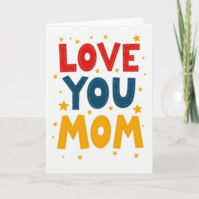 Cartes d'art avec étoiles pour maman que j'aime (Devant)