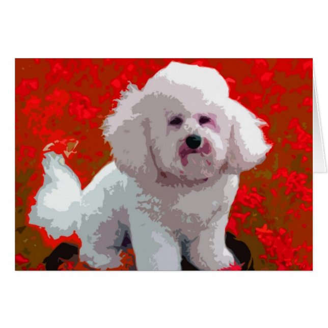 Cartes d'art Bichon Frise Pop (Devant horizontal)