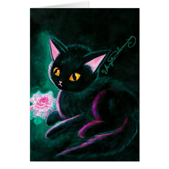 Cartes d'art de chaton noir (Devant)