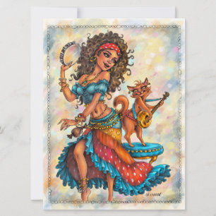 Cartes d'art de danseuse de rue bohémienne Gypsy G