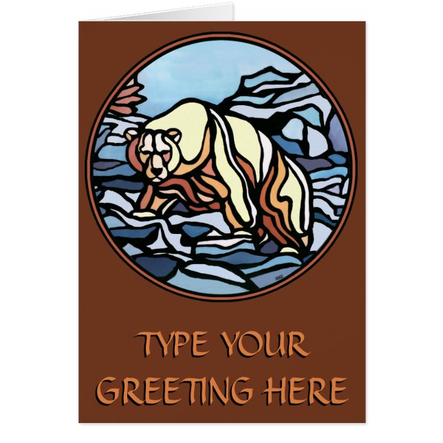 Cartes d'art de l'ours Noir Tribal Bear Cartes d'a (Devant)