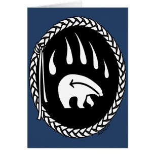 Cartes d'art de l'ours Noir Tribal Bear Cartes d'a