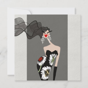 Cartes d'art d'illustration de mode Élégance dévoi