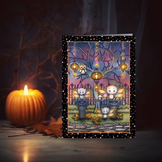 Cartes d'art mignonnes de Kitty Fairies Halloween (Créateur téléchargé)