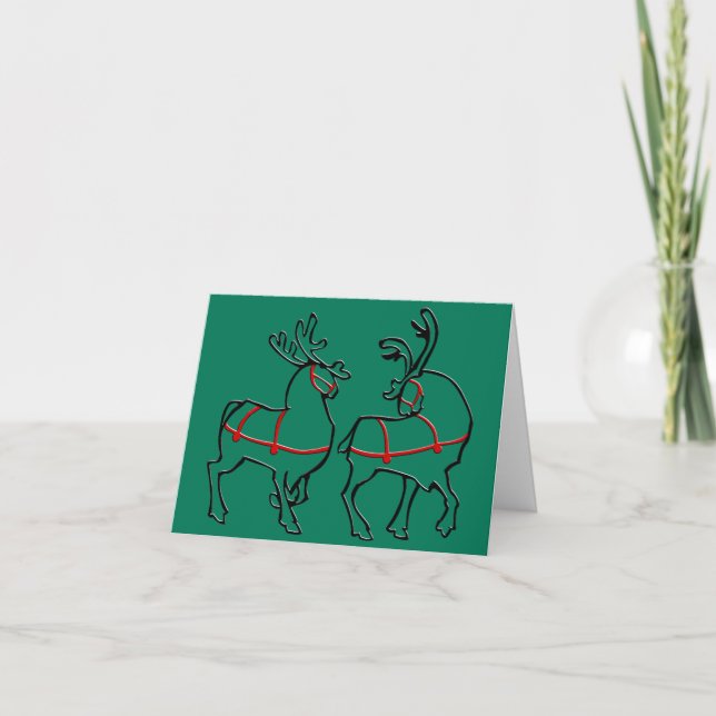Cartes d'art Reindee Carte de voeux de Noël person (Devant)