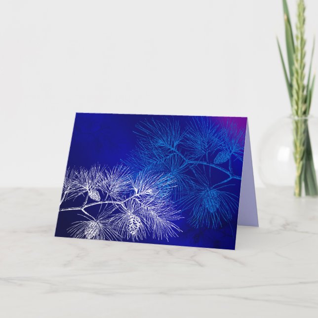 Cartes d'art Vintages Blue White Pine (Devant)