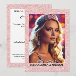 Cartes d'autographe de concours de beauté Glitter