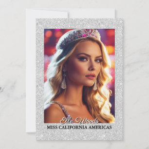 Cartes d'autographe de concours de beauté Glitter