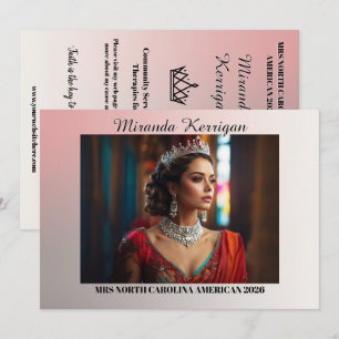 Cartes d'autographe de concours de beauté Rose Gla