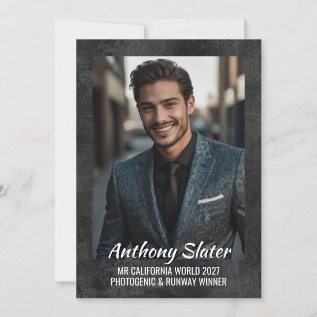 Cartes d'autographe de concours masculin - Bordure (Devant)