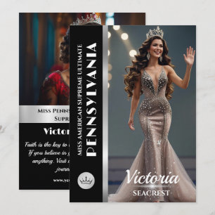Cartes d'autographe de concours noir et argent bri