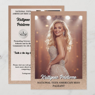 Cartes d'autographe de concours Rose Gold Foil