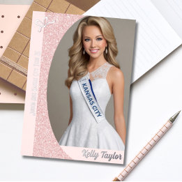 Cartes d'autographe en feuille de métal Glitz Rose