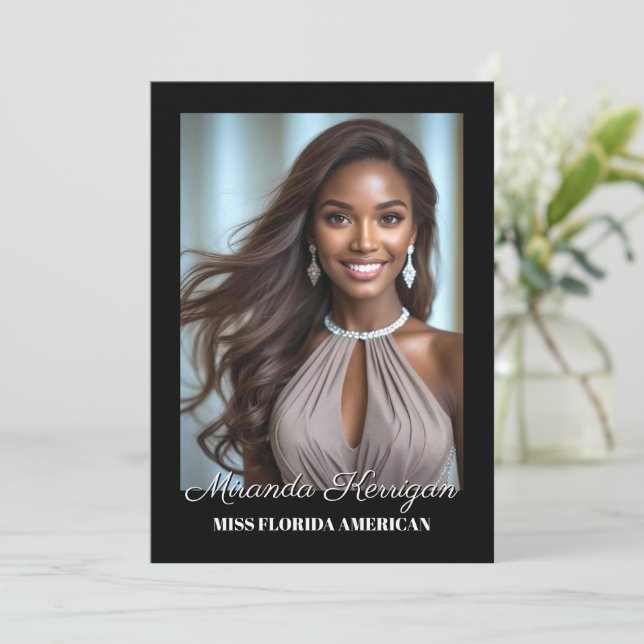 Cartes d'autographe imprimées modifiables - Fond s (Debout devant)