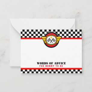 Cartes d'avis de voiture de course Baby shower