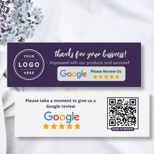 Cartes d'avis Google Business Deep Plum (Business feedback review business cards)