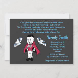 Cartes d'Baby shower Blue Little Vampire