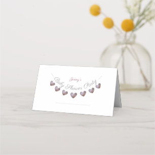 Cartes de baby shower de coeur pourpre personnalis