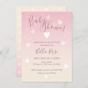 Cartes de Baby shower Little Star Vanilla rose