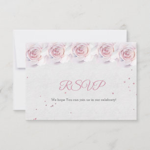Cartes de Baby shower RSVP rose pâle