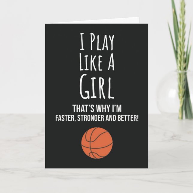 Cartes de Basketball Mignonnes Pour Filles Pour En (Devant)
