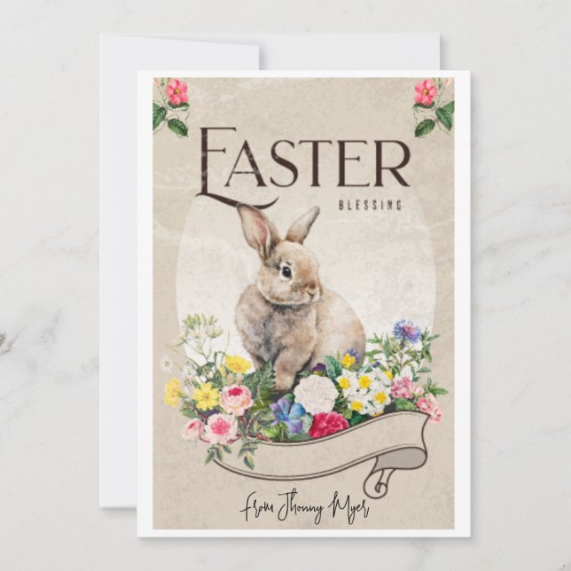 cartes de bénédiction de pâques scropt modernes (Devant)