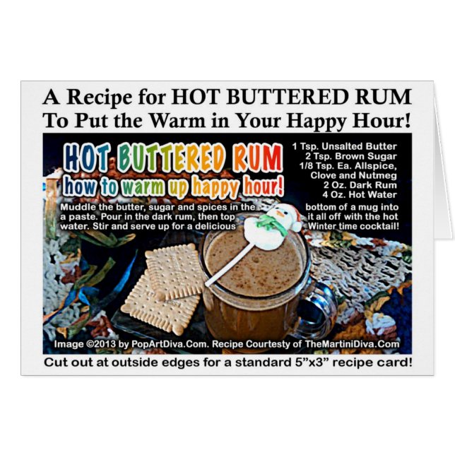 CARTES DE BIENVENUE ET DE NOTE DE RECETTE DE RUM A (Devant horizontal)