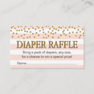 Cartes de billets de tombola de couche pour fille