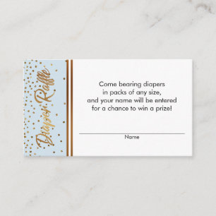 Cartes de billets de tombola de couches Baby Blue 
