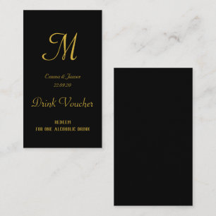 Cartes de billets simples Gold & Black Mariage