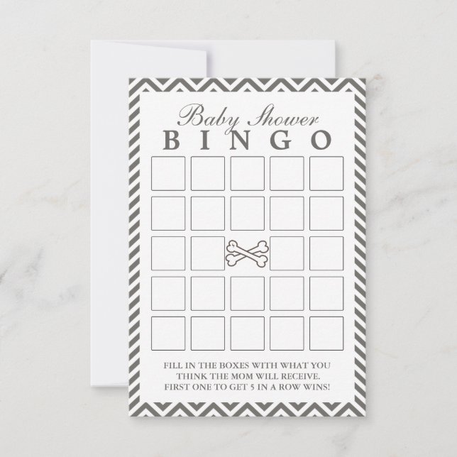 Cartes de Bingo Baby shower Chevron Stripes (Devant)