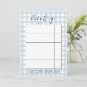 Cartes de Bingo Baby shower Garçon Blue En vichy