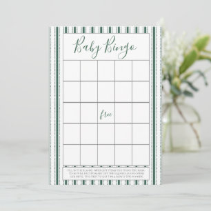 Cartes de Bingo Baby shower Grille Verte