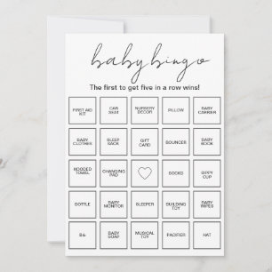 Cartes de Bingo de Baby Shower Minimalistes Prérre