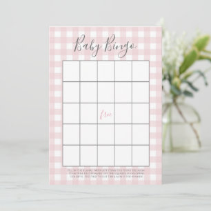 Cartes de bingo de douche à En vichy rose GIrl