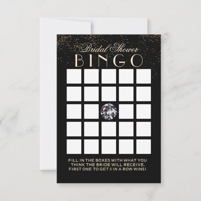 Cartes de Bingo de Fête de Mariage Chic Confetti D (Devant)