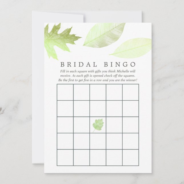 Cartes de Bingo de Mariage aux Feuilles d'Automne  (Devant)