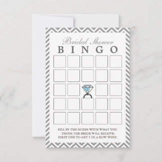Cartes de Bingo de Mariage Bague Diamant Argent Zi