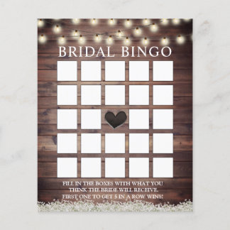 Cartes de Bingo de Mariage en Bois de Grange à Fle