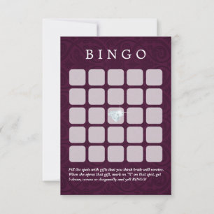 Cartes de Bingo de Mariage/Réception de Mariée en 