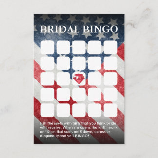 Cartes de bingo Mariage/Fête de l'mariée du drapea