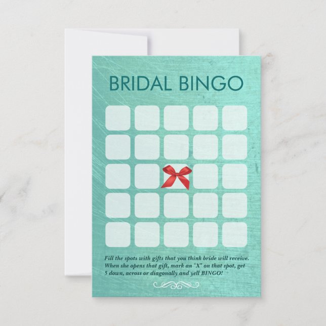 Cartes de Bingo Mariage Vert Menthe Élégantes 5x5 (Devant)