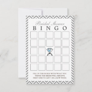 Cartes de bingo nuptiales Zigzag en argent