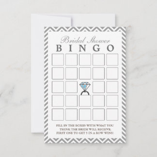 Cartes de bingo nuptiales Zigzag en argent